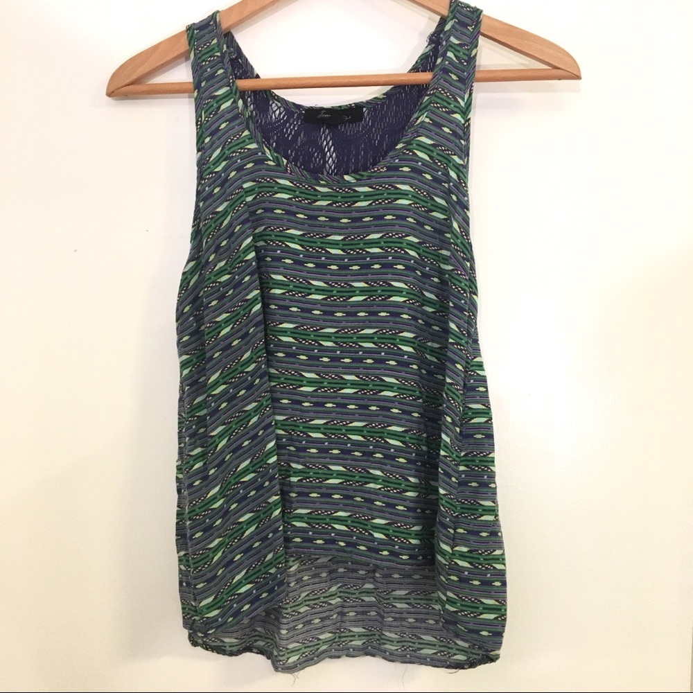 Forever 21 Sleeveless Pattern Top